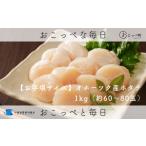 ふるさと納税 魚貝類 ホタテ 北海道 興部町  お手頃サイズ オホーツク産ホタテ玉冷1kg（約60〜80玉入り）