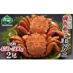 ふるさと納税 カニ 毛ガニ 北海道 森町  12／27~12／31にお届け 北海道 毛ガニ 容量が選べる 前浜茹で毛がに 約450g~500g 2尾 かに カニ 蟹 ガニ がに 森町 毛…