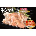 ふるさと納税 牛肉 ホルモン 大阪府 泉佐野市 牛シマチョウ 焼肉用 塩麹漬け 500g 味付け 小分け 250g×2P 焼くだけ 簡単調理 BBQ 牛肉 ホルモン お試し 普段…