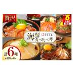 丼 6種の贅沢食べ比べ丼 1p約110g