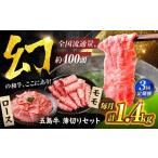牛肉 ロース 3回定期便 五島牛薄切り1.4kg