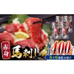 馬肉 全6回定期便 赤身 馬刺し 計約400g 約100g×4パック