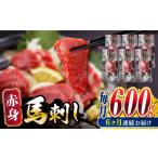 馬肉 全6回定期便 赤身 馬刺し 計約600g 約100g×6パック