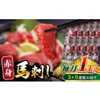 馬肉 全3回定期便 赤身 馬刺し 計約1kg 約100g×10パック