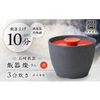 波佐見焼 長崎鉄器 飯器 燦 さん 3合炊き 赤