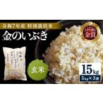 ふるさと納税 玄米 秋田県 湯沢市 令和7年産米 冷めても美味しい玄米 特別栽培米 金のいぶき 15kg（5kg×3袋） 玄米 米 農家直送 受賞歴多数 ＼自然由来の漢方…