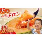 ふるさと納税 メロン メロン赤肉 山形県 酒田市 ＪＡ直送 大玉赤肉メロン 4〜5玉 8kg以上 つる無し 山形県酒田産 2026年6月下旬〜7月下旬頃お届け メロン 赤肉…