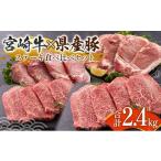 牛肉 ステーキ 宮崎牛×県産豚 ステーキ食べ比べ