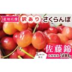 ふるさと納税 果物類 さくらんぼ 山形県 寒河江市  先行予約 訳あり（双子果入り） さくらんぼ 佐藤錦 Lサイズ以上 500g バラ詰 令和8年産 山形県産 2026年6月…
