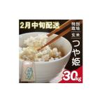 ふるさと納税 玄米 山形県 酒田市 2月中旬配送／令和7年産 玄米 特別栽培米 つや姫　30kg×1袋〈太ももの会〉 FU SH0056 令和8年2月中旬配送