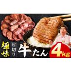 ショッピングふるさと納税 訳あり 不揃い ふるさと納税 牛肉 タン 大阪府 泉佐野市 厚切り牛たん 4kg 氷温熟成×旨塩ダレ 味付き 訳あり サイズ不揃い 500g 小分け 焼くだけ 焼肉