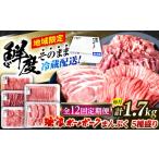 豚肉 ロース 12回定期便 冷蔵配送 地域 豚