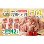 鶏肉 モモ 12か月定期便 小分け 産若鶏もも肉1.86kg 310g×6…