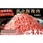 ふるさと納税 豚肉 ハンバーグ 北海道 伊達市  2月発送 黄金豚 ブランドポーク 北海道 豚ひき肉 普通挽き 200g 22パック 計4.4kg | 伊達産 黄金豚 三元豚 ミン…