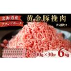 ふるさと納税 豚肉 ハンバーグ 北海道 伊達市  2月発送 黄金豚 ブランドポーク 北海道 豚ひき肉 普通挽き 200g 30パック 計6kg | 伊達産 黄金豚 三元豚 ミンチ…