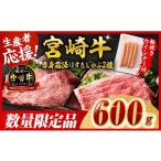 ふるさと納税 牛肉 すき焼き 宮崎県 川南町  令和8年8月発送 生産者応援 宮崎牛 赤身・霜降りすきしゃぶ2種600g+粗挽きウインナー すき焼き スキヤキ しゃぶし…