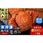 ふるさと納税 カニ 毛ガニ 北海道 稚内市  チルドでお届け 稚内産ボイル毛ガニ　800g以上×1尾