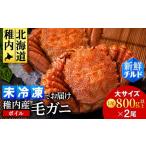 ふるさと納税 カニ 毛ガニ 北海道 稚内市  チルドでお届け 稚内産ボイル毛ガニ　800g以上×2尾
