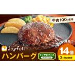 ふるさと納税 肉 ハンバーグ 熊本県 菊池市  3ヶ月定期便 ジョイフルハンバーグ てりやきソース ペッパー付 14個 1個146g 生ハンバーグ ソース付き 牛肉 ジョ…