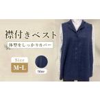 服 女 襟付きベスト ブルー テーラードカラー 1枚