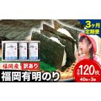 肉 3ヶ月定期便 有明海苔 全型 120枚