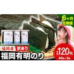 肉 6ヶ月定期便 有明海苔 全型 120枚