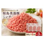豚肉 B2-0408 桜島美湯豚 ミンチ 500g×6P