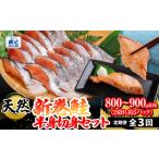 魚貝類 鮭 定期便 天然 新巻鮭半身切身セット