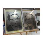 絵画 似顔絵金属プレート 肖像記念プレート