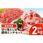 産豚肉 切り落とし&豚肉ミンチセット 2kg_kn126-003-020
