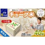 無洗米 令和8年産 山形産 キューブ米 つや姫 300g×40個