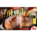 牛肉 ハンバーグ 飛騨牛100% 4個