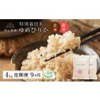 玄米 新米予約 9カ月定期便 特別栽培米 玄米ゆめぴりか2kg×…