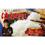 無洗米 6回定期便 令和8年産 はえぬき 5kg×6回