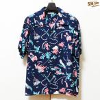 2025年春夏新作！　サンサーフ　アロハシャツ　Sun Surf　PANIOLA TOWN　レギュラー・レーヨン半袖ハワイアンシャツ【SS39420】ネイビー