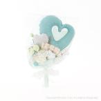 風船 発表会 開店祝い 誕生日 結婚祝い プレゼント バルーンギフト ティファニーブルーハートバンチ ブルー ホワイト 手に持つタイプ　浮きません