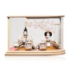 【象牙色雛ケース】【お洒落雛ケース】雛ケース芥子親王飾・象牙色アクリル木の葉型ケース：伏見屋監修【雛人形】【親王飾】