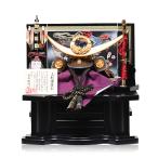 【武将兜】【コンパクト収納兜】コンパクト収納10号上杉謙信公兜龍刺繍屏風飾:吉右衛門作【五月人形】【兜飾り】