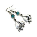 【並行輸入品】Sailboat Birthstone Earrings  Personalized MEDIUM Sailing Boat Earri