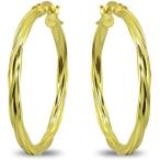 ショッピングfk07 【並行輸入品】ゴールドフラッシュ スターリングシルバー ツイストラウンドフープイヤリング レディース ガールズ (2x15mm - 直径50mm)　