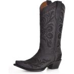 【並行輸入品】Circle G レディース フィリグリー ウエスタン ブーツ スニップトウ US サイズ: 24 カラー: ブラック　