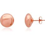 ショッピングfk07 【並行輸入品】14 Kローズゴールドフラットボタンスタッドイヤリング　