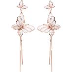 ローズゴールドバタフライイヤリング...