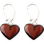 アンバーハートピアス-ぶら下がった...