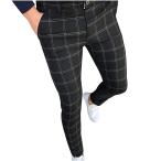 Bravetoshop Men's Slim Fit Suit Pants Stretch Flat Front Dress P 並行輸入品