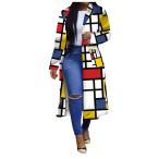 ショッピングsale2022 FORUU Fashion Long Coat for Women,2022 Winter Jacket Geometry Pr 並行輸入品