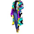 ショッピングsale2022 FORUU Fashion Long Coat for Women,2022 Winter Jacket Geometry Pr 並行輸入品