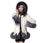ショッピングsale2022 JOAU Women's Cardigan Jacket Luxury Bridal Faux Fur Cashmere Woo 並行輸入品