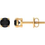 丸いカットブラックスピネルスタッド...