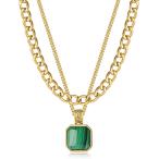 メンズマラカイトゴールドチェーンレ...